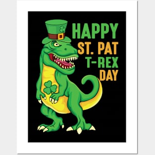 Happy St Pat T-Rex Day - st Patrick's day Posters and Art